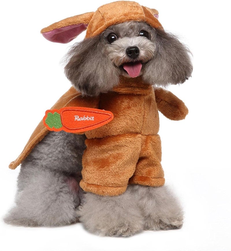 ويوبلز 5 قطع من فساتين تنكرية للحيوانات الأليفة | فستان تنكري للحيوانات الأليفة | فستان دافئ بني اللون بتصميم قرصان للجراء والقطط والأرانب | ملابس خريفية وشتوية للحيوانات - Image 1